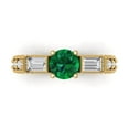 thumbnail image 1 of Three-Stone Engagement Ring for Women - 2.33ct Simulated Emerald in 14K Yellow Gold Promise Ring, 1 of 6