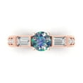 thumbnail image 1 of 2.33 ctw 3 Stone Anniversary Ring for Women | Round Cut Blue Moissanite | Hyperallergenic Solid 14K Rose Gold, 1 of 5