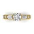 thumbnail image 1 of Clara Pucci 14K Yellow Gold 2.33ct Moissanite Three-Stone Ring for Women, 1 of 8