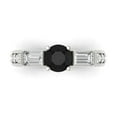 thumbnail image 1 of 2.33 ct Round Cut Natural Onyx 3 Stone 18K White Gold Womens Engagement Ring, 1 of 5