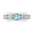 thumbnail image 1 of 2.33 ctw 3 Stone Anniversary Ring for Women | Round Cut Natural Sky Blue Topaz | Hyperallergenic Solid 18K White Gold, 1 of 5