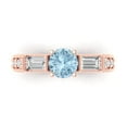 thumbnail image 1 of 2.33 ctw 3 Stone Anniversary Ring for Women | Round Cut Natural Swiss Blue Topaz | Hyperallergenic Solid 14K Rose Gold, 1 of 5