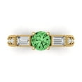 thumbnail image 1 of Clara Pucci 14K Yellow Gold Solid Gold Green Three-Stone Anniversary Ring for Women - 2.33 cttw Round Cut, 1 of 8