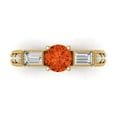 thumbnail image 1 of Clara Pucci 14K Yellow Gold 2.33ct Red Three-Stone Ring for Women, 1 of 8