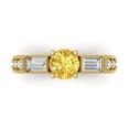 thumbnail image 1 of Clara Pucci 14K Yellow Gold 2.33ct Yellow Three-Stone Ring for Women, 1 of 8
