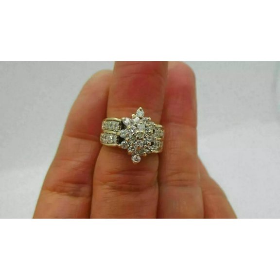 2.33Ct Round Cut Lab Created Diamond Cocktail Ring 14K Yellow Gold Plated Silver
