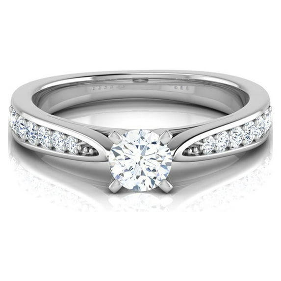 2.34 Ct Solitaire Round Beautiful Diamond Wedding Rings For Her Solid 14K White Gold