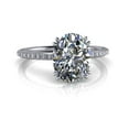 thumbnail image 1 of 2.34 Ct Wonderful Oval Natural Moissanite Wedding Rings for her Fine 18K White Gold, 1 of 10