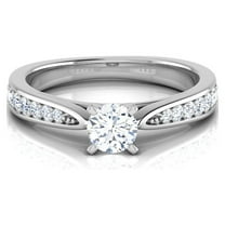 2.34 Ct Wonderful Round Natural Moissanite Diamond Engagement Rings For Women Fine 14K White Gold