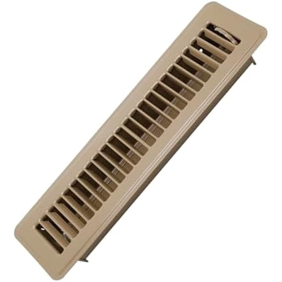 2" x 12" Floor Register - Heavy Duty Steel Walkable Floor Vents - Easy Adjust Air Supply Lever - Vent Covers for Home (Brown)