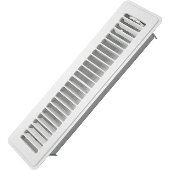 2" x 12" Floor Register - Heavy Duty Steel Walkable Floor Vents - Easy Adjust Air Supply Lever - Vent Covers for Home (White)