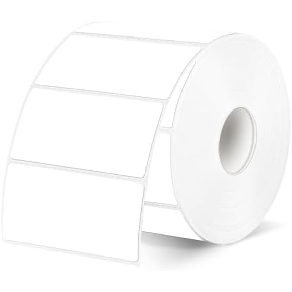 2"x1" Thermal Sticker Labels, White Self-Adhesive Barcode Label Paper for Direct Thermal Printer, Waterproof Multi-Purpose Rectangle Address Shipping Mailing Stickers, 300 Sheets/Roll