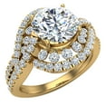 thumbnail image 1 of 2.35 CT TW Twirl Diamond Engagement Ring with Channel Set Diamonds 18K Gold (G,VS), 1 of 6