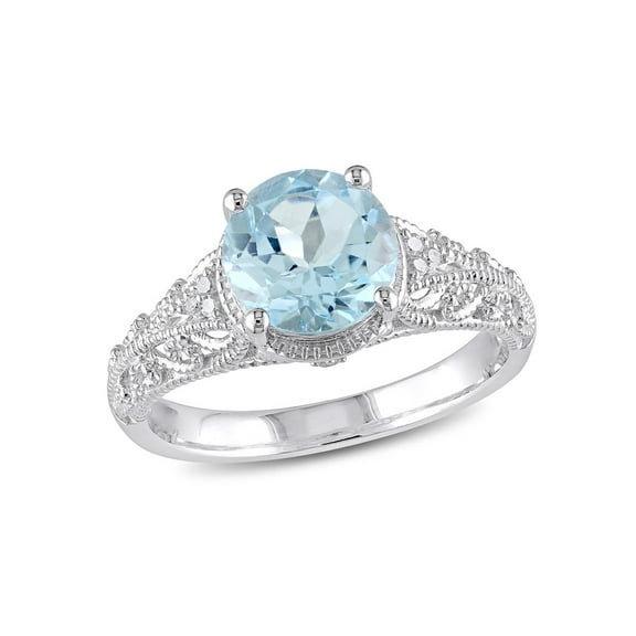 Gem & Harmony 2.35 Carat (Ctw) Blue Topaz Solitaire Ring in Sterling Silver for Women