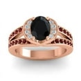 thumbnail image 1 of 2.35 Carat Elegant Oval Cut Black Onyx & Garnet Gemstone Bridal Ring for Women 18K Rose Gold Size 6 by Diamond-Capitals, 1 of 8