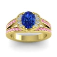 thumbnail image 1 of 2.35 Carat Elegant Oval Cut Blue Sapphire & Pink Sapphire Gemstone Bridal Ring for Women Solid 18K Yellow Gold Size 11.5 by Diamond-Capitals, 1 of 8