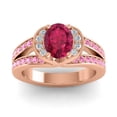thumbnail image 1 of 2.35 Carat Luxurious Oval Cut Red Ruby & Pink Sapphire Gemstone Bridal Ring for Ladies Solid 14K Rose Gold Size 7.5 by Diamond-Capitals, 1 of 8