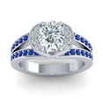 thumbnail image 1 of 2.35 Carat Natural Diamond Blue Sapphire Gemstone New Design Wedding Ring for Ladies Solid 14K White Gold Size 4.5 by Diamond-Capitals, 1 of 8