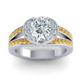 thumbnail image 1 of 2.35 Carat Natural Diamond Citrine Gemstone Stylish Ring for Birthday Gift Solid 18K White Gold Size 11 by Diamond-Capitals, 1 of 8