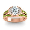 thumbnail image 1 of 2.35 Carat Natural Diamond Peridot Gemstone Stylish Anniversary Ring for Ladies Solid 14K Rose Gold Size 11.5 by Diamond-Capitals, 1 of 8