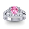 thumbnail image 1 of 2.35 Carat Natural Diamond Pink Sapphire Gemstone Elegant Bridal Ring for Women 18K White Gold Size 6 by Diamond-Capitals, 1 of 8