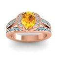 thumbnail image 1 of 2.35 Carat Oval Cut Citrine & Aquamarine Gemstone Beautiful Bridal Ring for Ladies Solid 18K Rose Gold Size 3.5 by Diamond-Capitals, 1 of 8