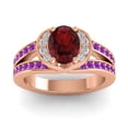 thumbnail image 1 of 2.35 Carat Oval Cut Garnet & Amethyst Gemstone Wonderful Proposal Ring for Women Solid 14K Rose Gold Size 9 by Diamond-Capitals, 1 of 8