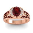 thumbnail image 1 of 2.35 Carat Oval Cut Garnet Gemstone Wonderful Proposal Ring for Women Solid 14K Rose Gold Size 9 by Diamond-Capitals, 1 of 8
