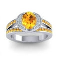 thumbnail image 1 of 2.35 Carat Sparkle Oval Cut Citrine Gemstone Engagement Ring for Ladies Solid 18K White Gold Size 10.5 by Diamond-Capitals, 1 of 8
