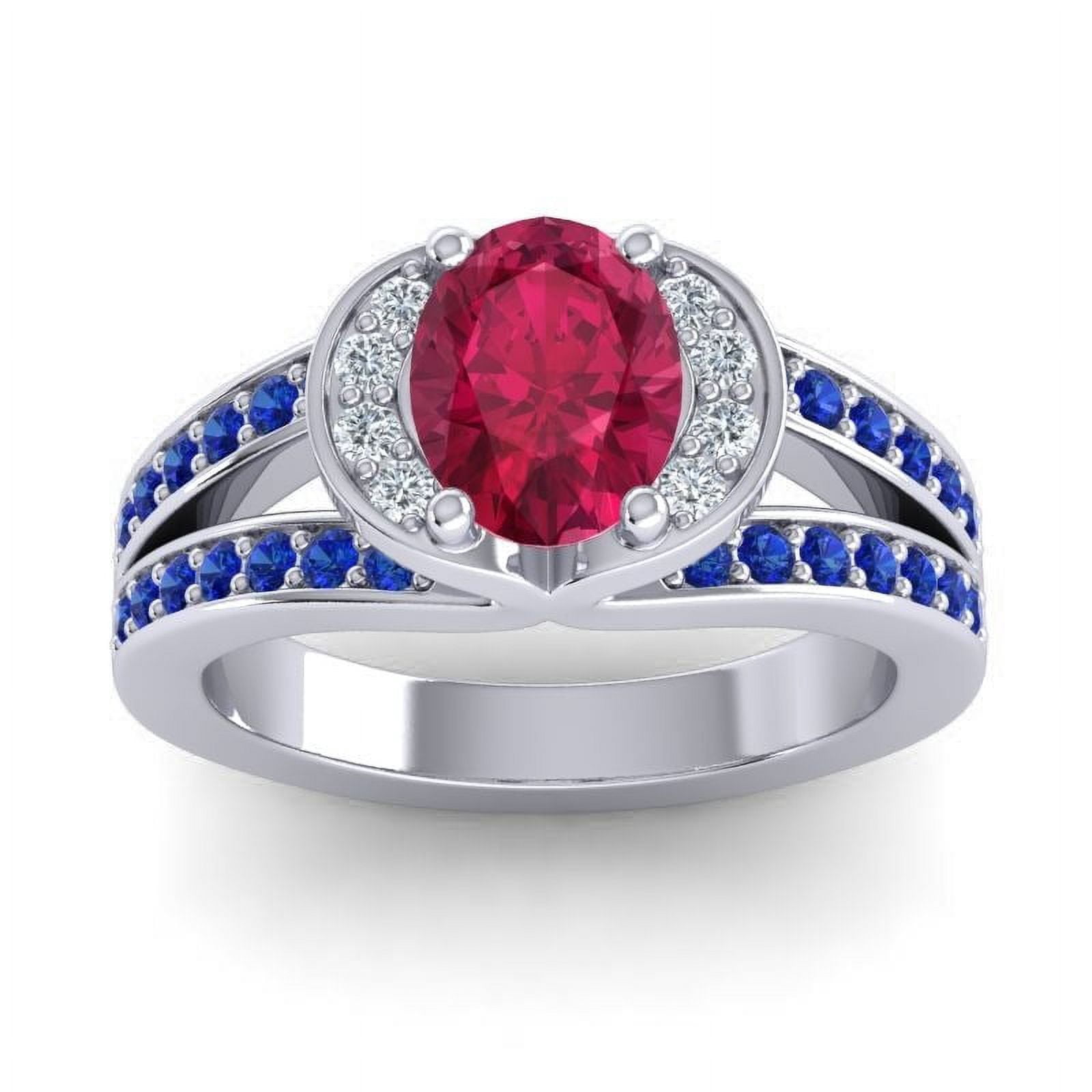 2.35 Carat Wonderful Oval Cut Red Ruby & Blue Sapphire Gemstone ...