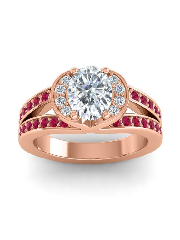 2.35 Ct Beautiful Natural Diamond Red Ruby Gemstone Wedding Ring for Ladies Solid 18K Rose Gold Size 8 by Diamond-Capitals