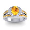 thumbnail image 1 of 2.35 Ct New Oval Cut Citrine Gemstone Bridal Ring for Ladies Solid 18K White Gold Size 3.5 by Diamond-Capitals, 1 of 8
