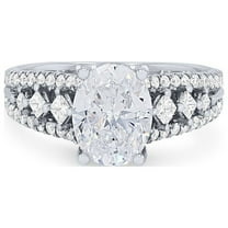 2.35 Ct Oval Cut Moissanite Diamond Wonderful Wedding Ring for Women for her Solid 14K White Gold Size 7 by Diamond-Capitals (D/VVS1)