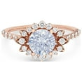 thumbnail image 1 of 2.35 Ct Round Cut Unique Solitaire with Accents (D/VVS1) Moissanite Proposal Ring for Women Solid 14K Rose Gold Ring Size 6 by Diamond-Capitals, 1 of 6