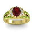 thumbnail image 1 of 2.35 Ct Stunning Oval Cut Garnet & Peridot Gemstone Engagement Ring for Women Solid 14K Yellow Gold Size 3.5 by Diamond-Capitals, 1 of 8