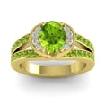 thumbnail image 1 of 2.35 Ct Stunning Oval Cut Peridot Gemstone Engagement Ring for Women Solid 14K Yellow Gold Size 3.5 by Diamond-Capitals, 1 of 8