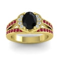 thumbnail image 1 of 2.35 T.C.W Wonderful Oval Cut Black Onyx & Red Ruby Gemstone Wedding Ring for Ladies Solid 18K Yellow Gold Size 9 by Diamond-Capitals, 1 of 8