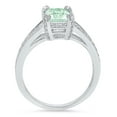 thumbnail image 1 of 2.35 ct Emerald Cut Simulated Green Diamond Solitaire with Accents Engagement Ring for Women in 14K White Gold, 1 of 2