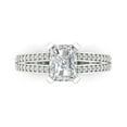 thumbnail image 1 of Clara Pucci 14K White Gold Solid Gold WhiteSapphire Solitaire with Accents Anniversary Ring for Women - 2.35 cttw Emerald Cut, 1 of 8