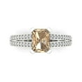 thumbnail image 1 of Clara Pucci 14K White Gold Solid Gold YellowMoissanite Solitaire with Accents Anniversary Ring for Women - 2.35 cttw Emerald Cut, 1 of 8