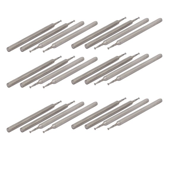 2.35mm Shank 1mm Dia Round Flat Diamond Head Grinding Mounted Point Bit 24pcs