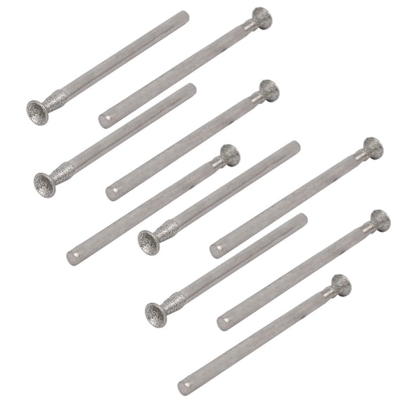 2.35mm Shank 4mm Dia Spherical Concave Head Polishing Mounted Point Bit 10pcs