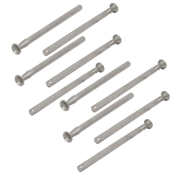 2.35mm Shank 4mm Dia Spherical Concave Head Polishing Mounted Point Bit 10pcs