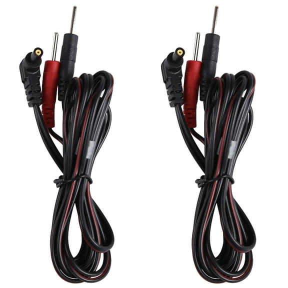 OUDYSCARE 2.35mm Shielded 45" Replacement Tens Lead Wires  Standard Connection 2.0mm Pin Cable for Tens EMS Massage Units (2 pack)