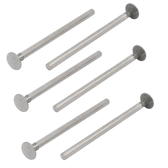 2.35mmx6mm Diamond Coated Disc Shape Head Grinding Mandrel Mounted Points 6pcs