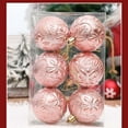thumbnail image 1 of 2.36"/60mm Rose Gold Christmas Ball Ornaments 6 Pcs Shatterproof Christmas Tree Relief Ornaments Set Large Hanging Christmas Ornaments Balls for Christmas Wedding Holiday Home Decorations, 1 of 7