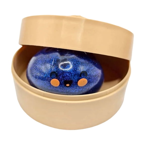 2.36" Galaxy Dumpling Squishy Desk Accessory, Pocket-Sized Dumpling Squeeze Ball Squishy Toys with Matching Steamer Case for Adult Hand Grip & Office Stress Relief