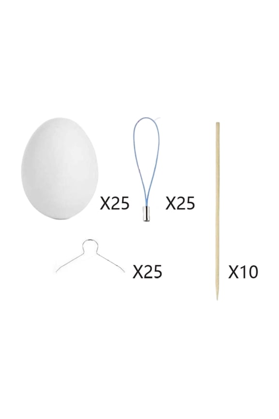 2.36 Inch DIY Easter Egg Hanging Ornaments 25pcs Set with Hooks for Easter Decorations, Spring Keychain Bag and Phone Charms
