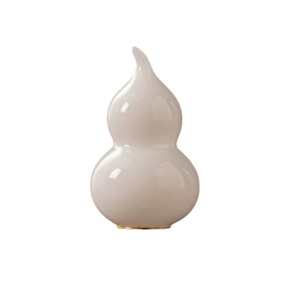 2.36 Inch Feng Shui Ceramics Gourd Home Decor Statue, Gold Decor Attracting Wealth Bring Good Luck Health Success, Mini Gourd Figurine for Desk Office Housewarming
