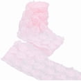 thumbnail image 1 of 2.36 Inch Light Pink 3D Rose Ribbon Embroidered Mesh Flowers Lace Trims Polyester Single Face Fabric Netting Appliques Elegant Ribbons DIY for Sewing Making Bridal Decoraion DIY Craft Supplies, 1 of 9